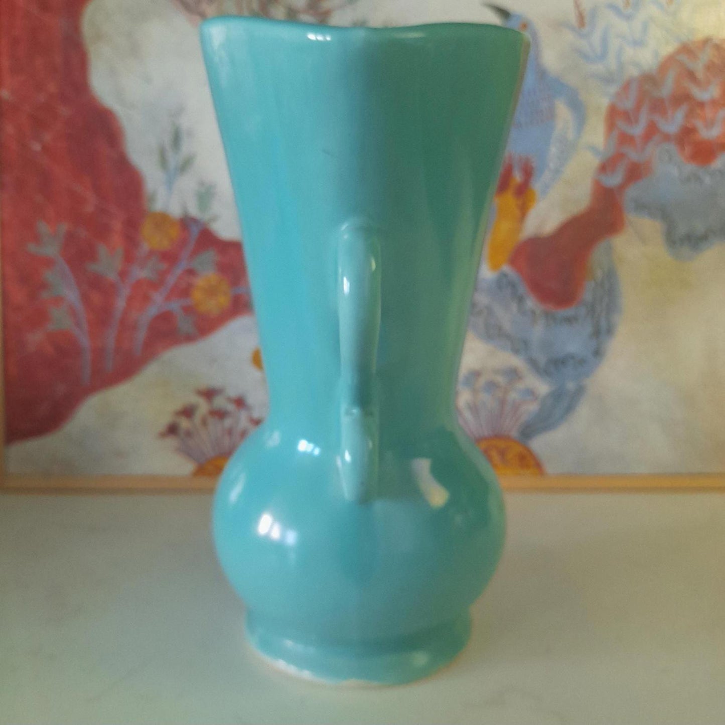 Vintage turquoise flower vase