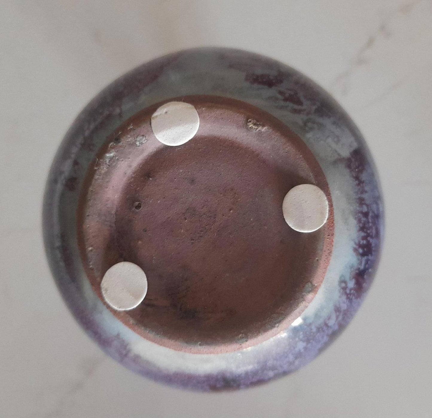 A Chinese vase with marbled glaze effect
