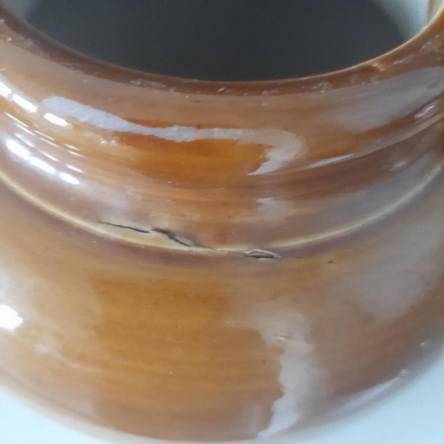 Large vintage two-tone glazed stoneware