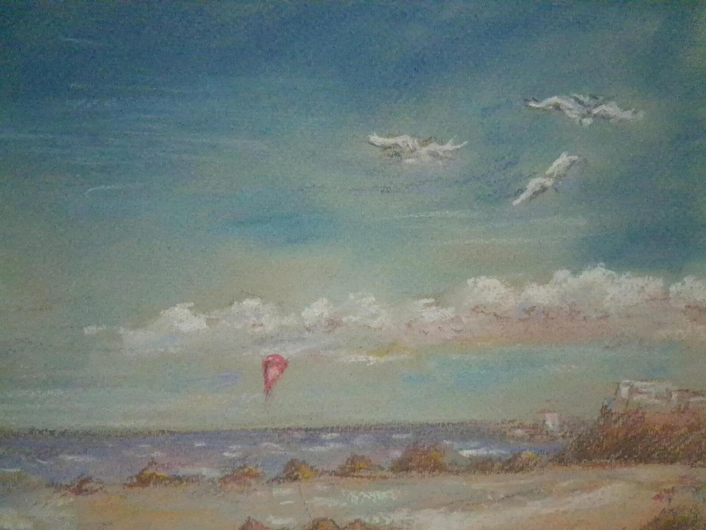 Unframed original pastel artwork by artist EMB
