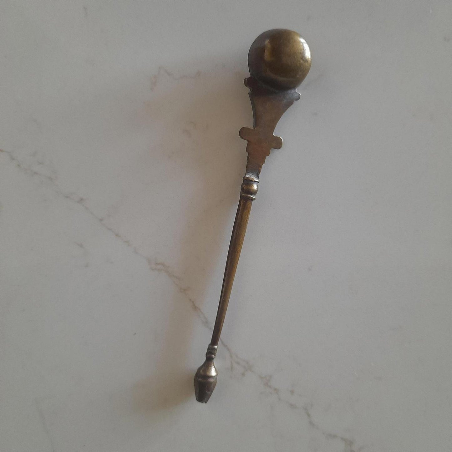 Vintage brass 'puja' or ' panchpatra' holy water spoon.