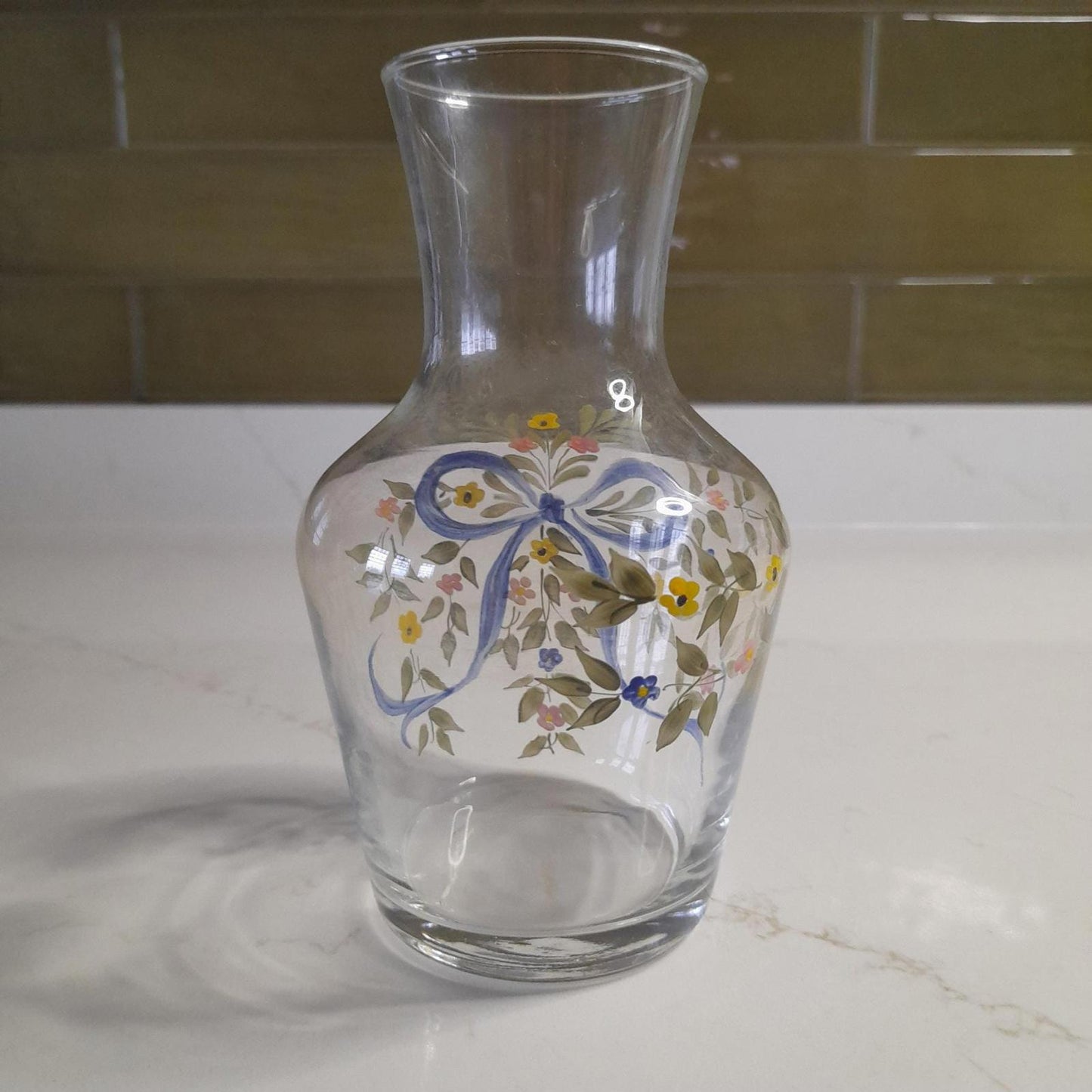 Small handpainted glass vase