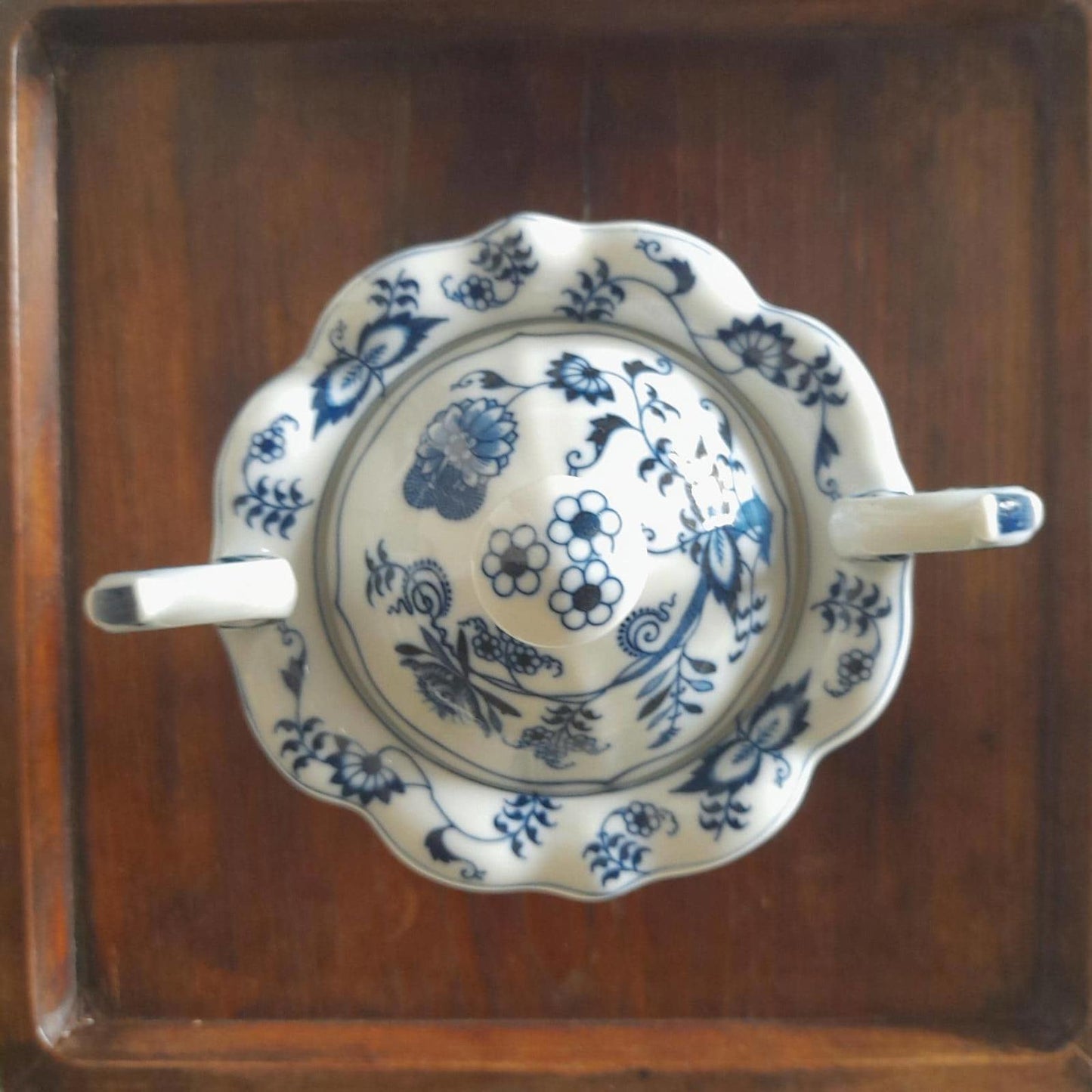 Blue Danube mayonnaise/sugar lidded pedestal