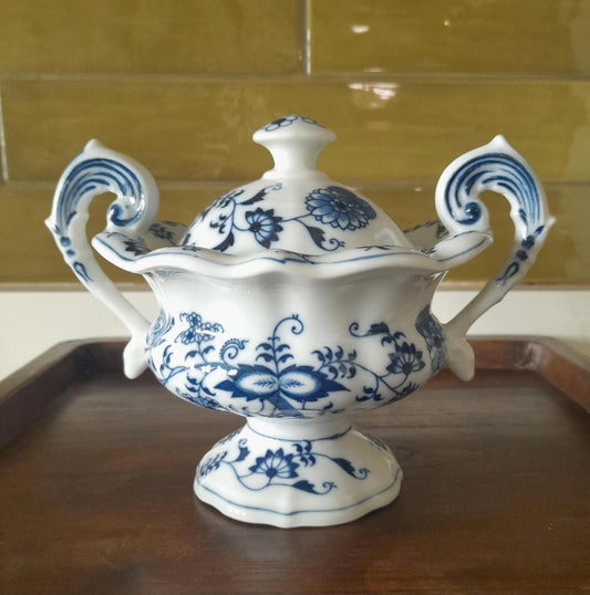 Blue Danube mayonnaise/sugar lidded pedestal