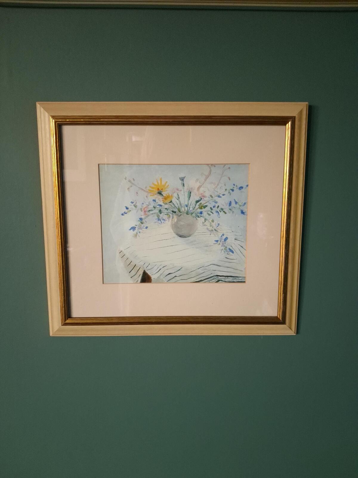 Framed copy of Helens bunch in a pot by artist Winifed Nicholson.
