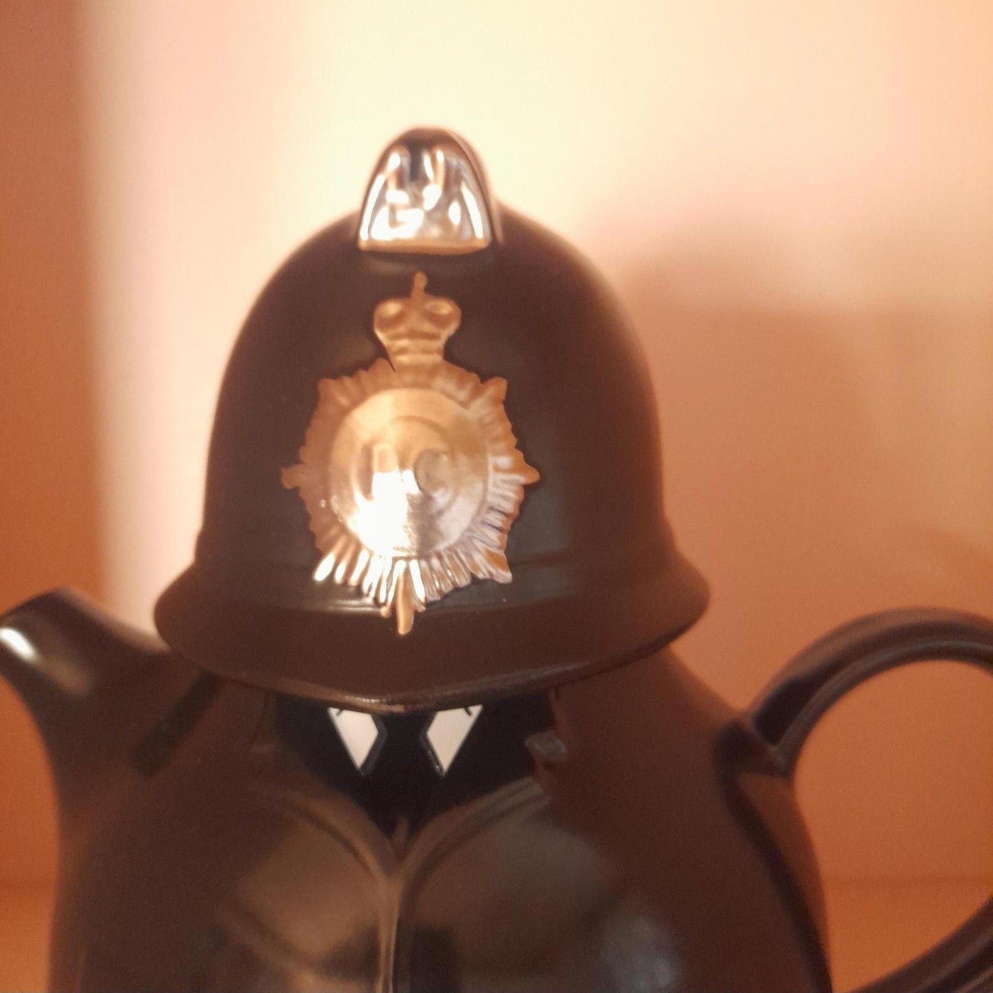 Carlton ware black ceramic policeman tea pot