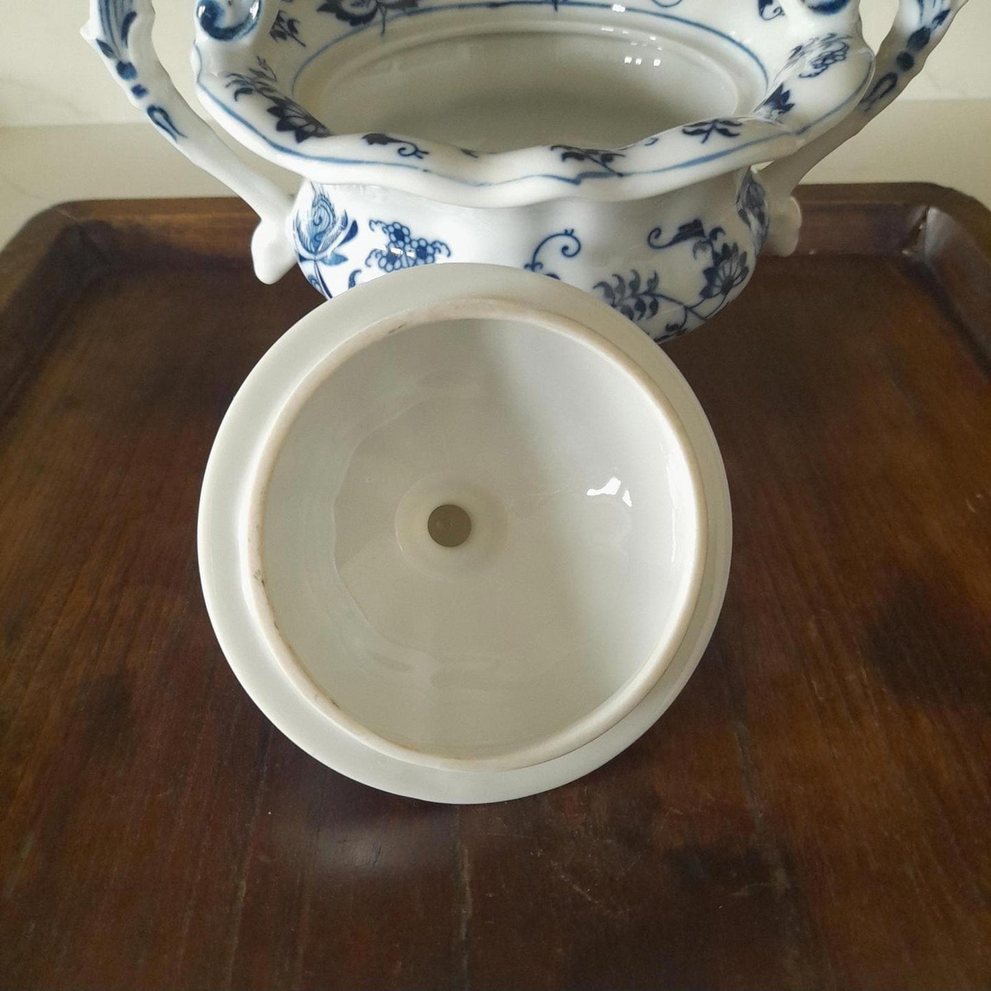 Blue Danube mayonnaise/sugar lidded pedestal