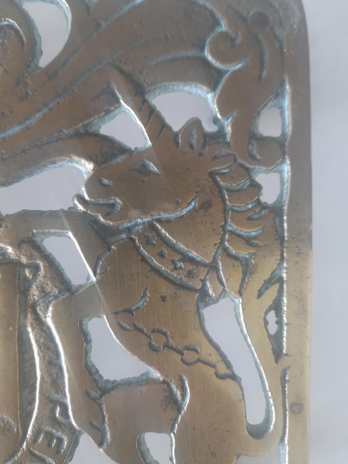 French square brass trivet