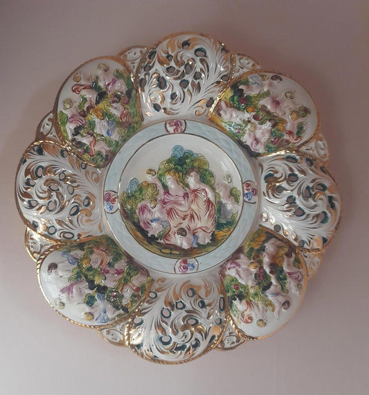 14" Porcelain Capadimonte wall plate