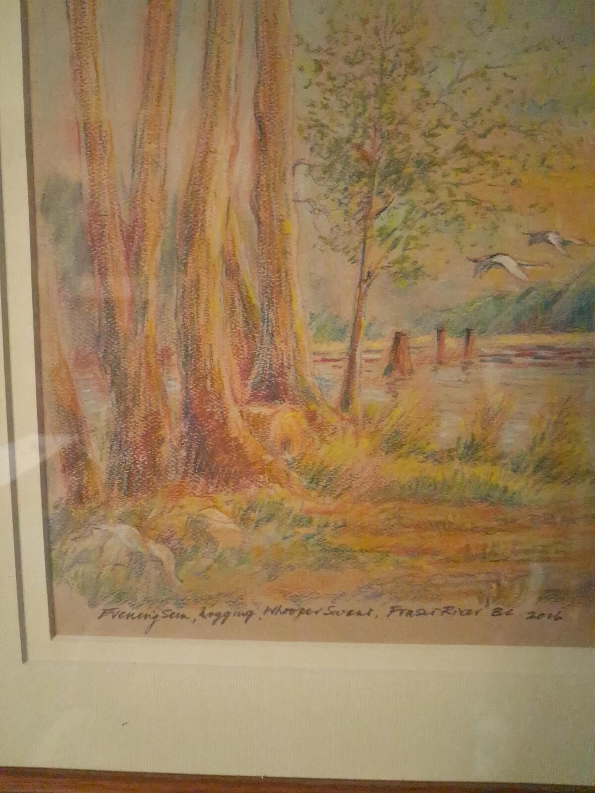 Framed original pastel artwork by artist EMB