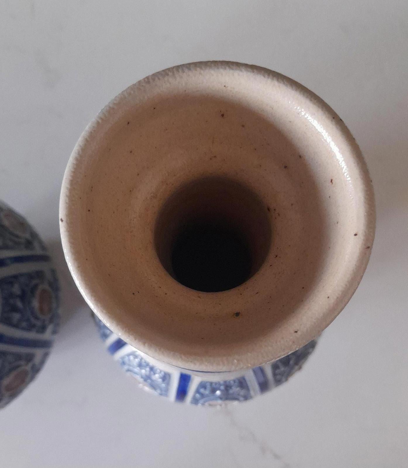 A pair of Simon Peter Gerz German Westerwald stoneware vases