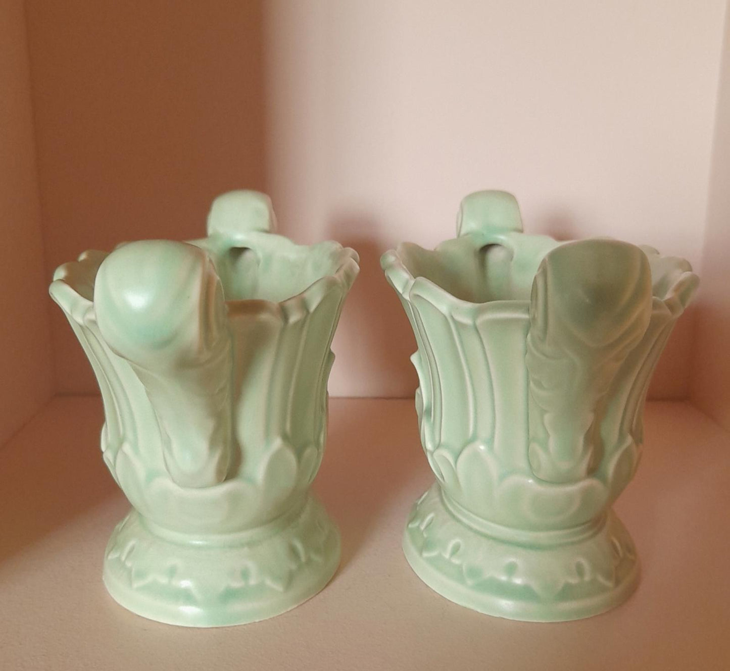 A pair of Denby Hill-Ousten ceramic trough vases