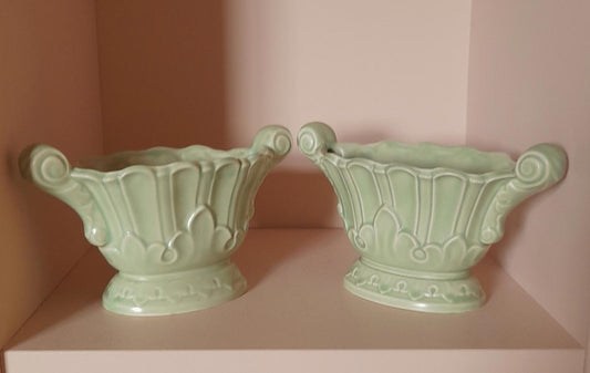 A pair of Denby Hill-Ousten ceramic trough vases