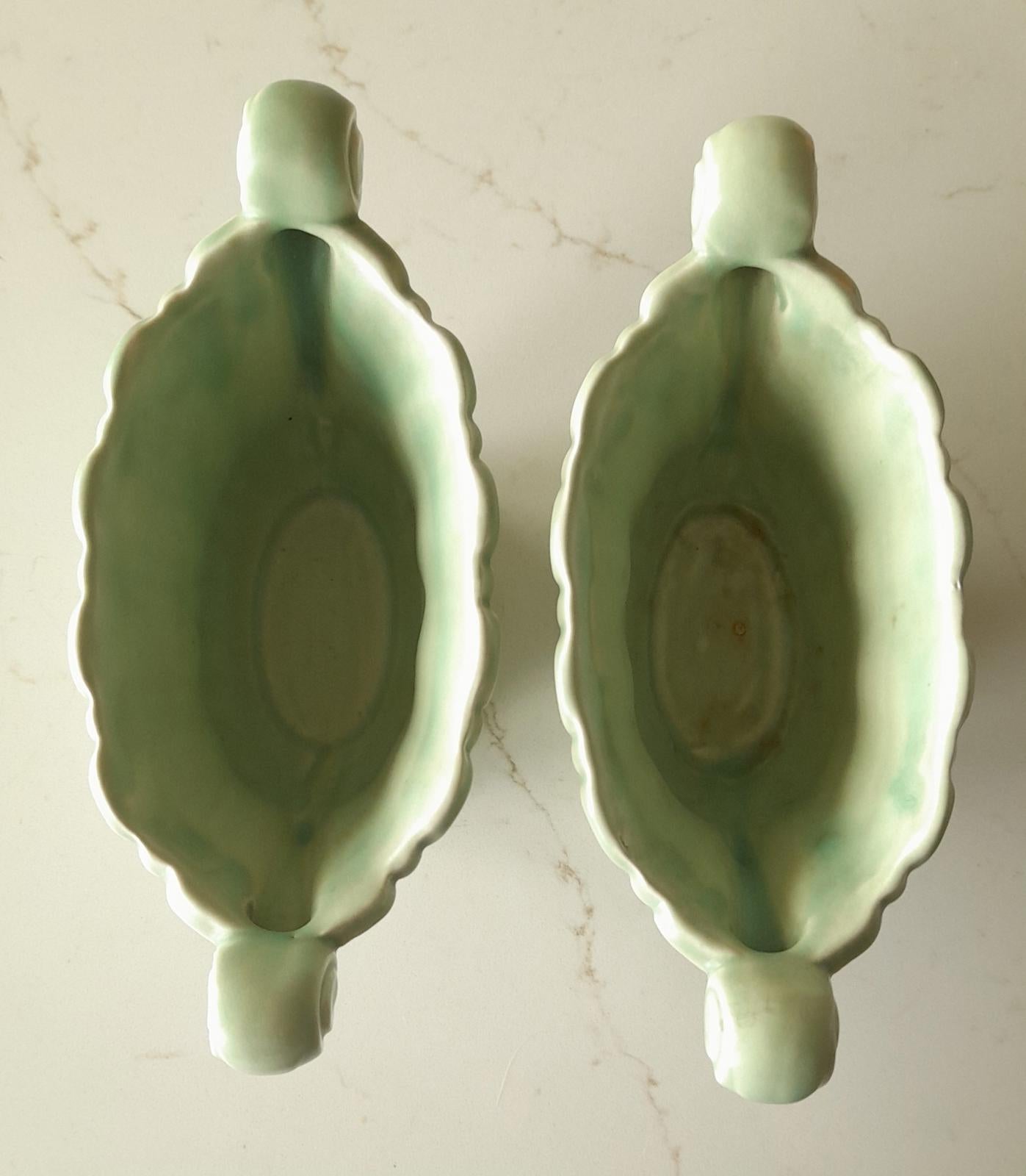 A pair of Denby Hill-Ousten ceramic trough vases