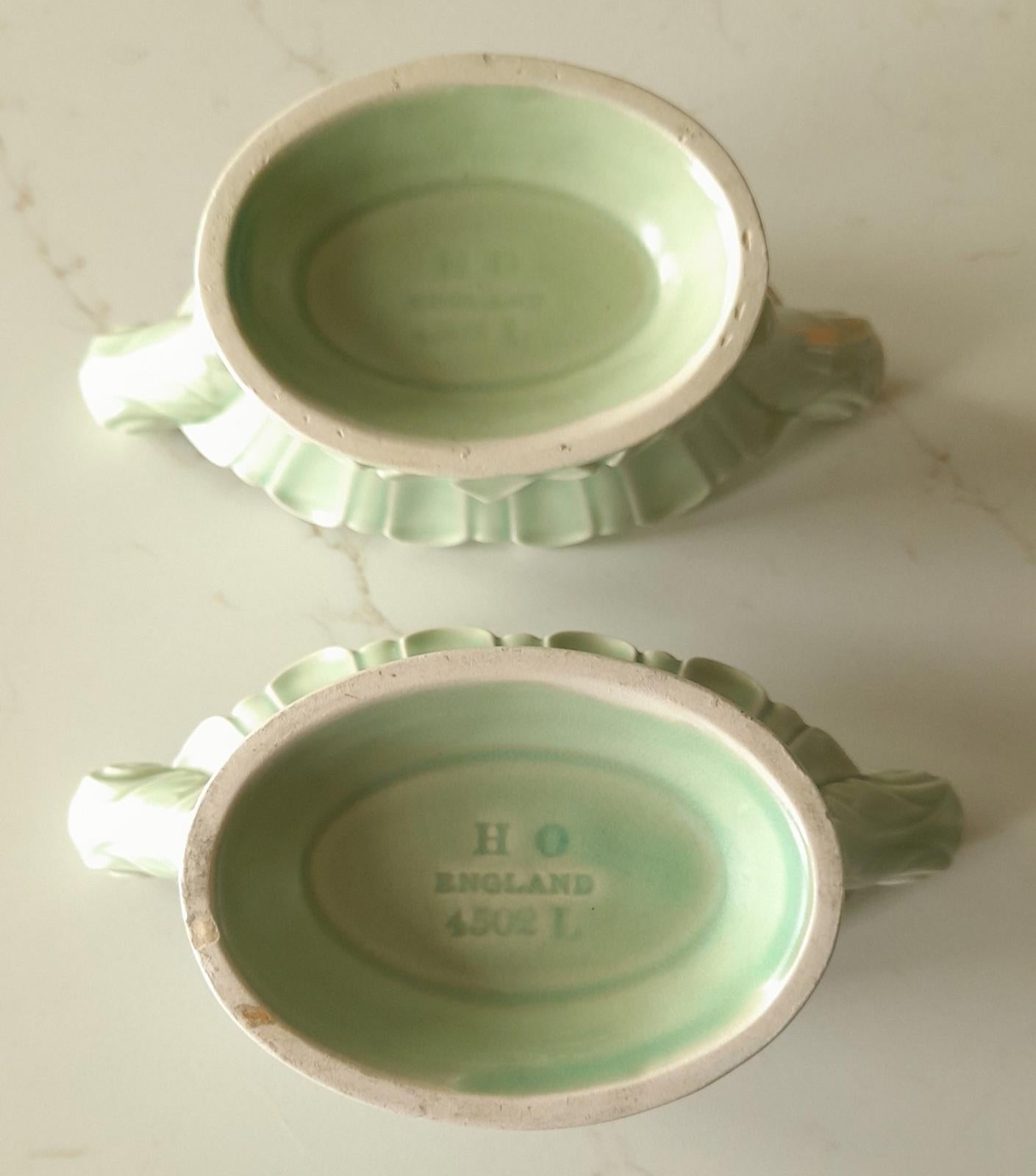 A pair of Denby Hill-Ousten ceramic trough vases