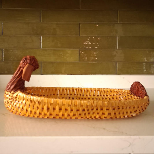 Vintage wicker duck basket