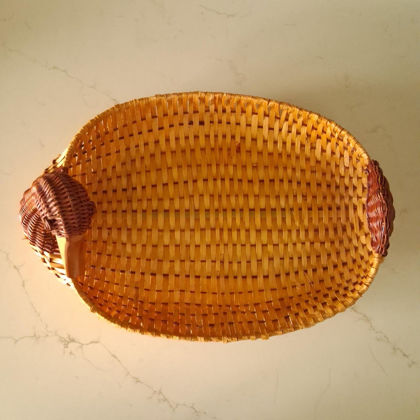 Vintage wicker duck basket