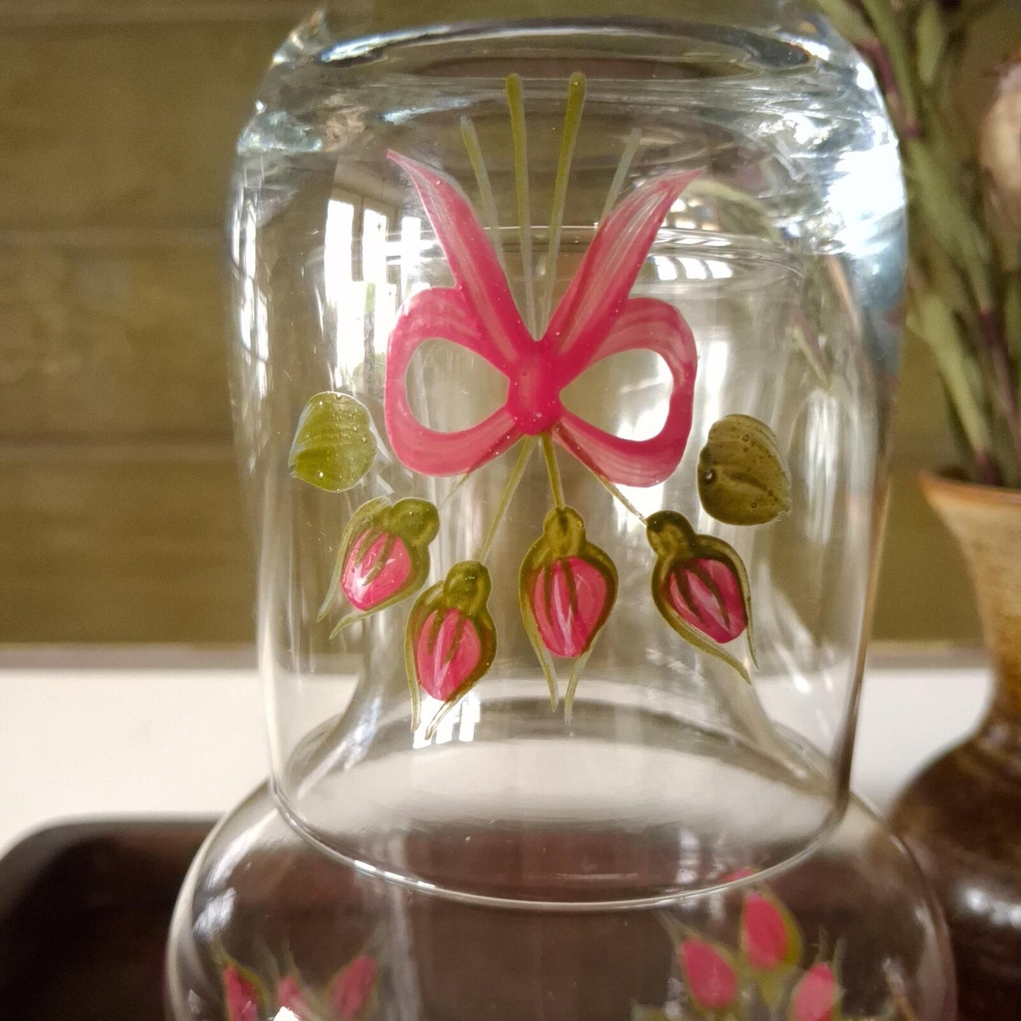 Vintage glass carafe and glass set