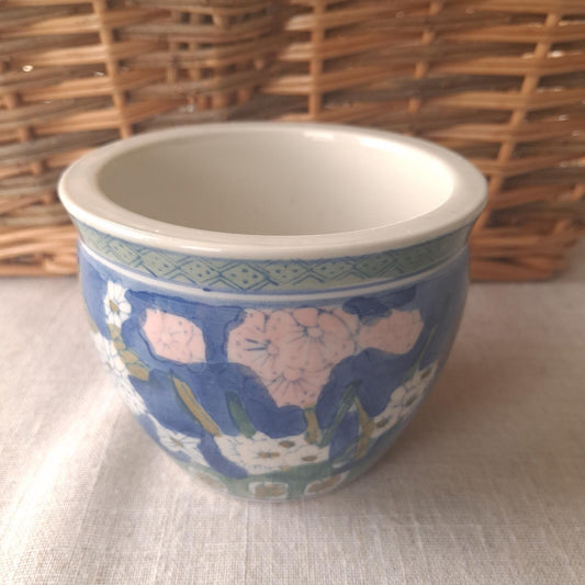 Small Chinese floral plant pot