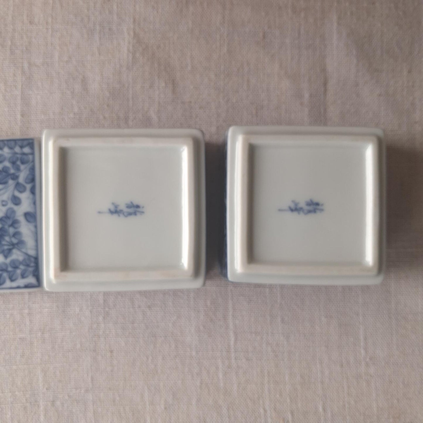 Small Japanese 2 tiered square trinket dish