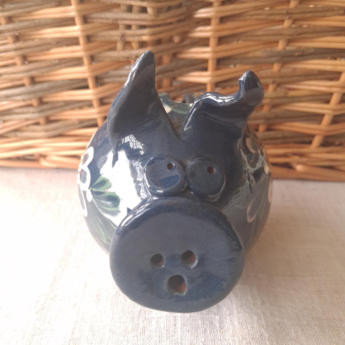Terracotta glazed piggy bank
