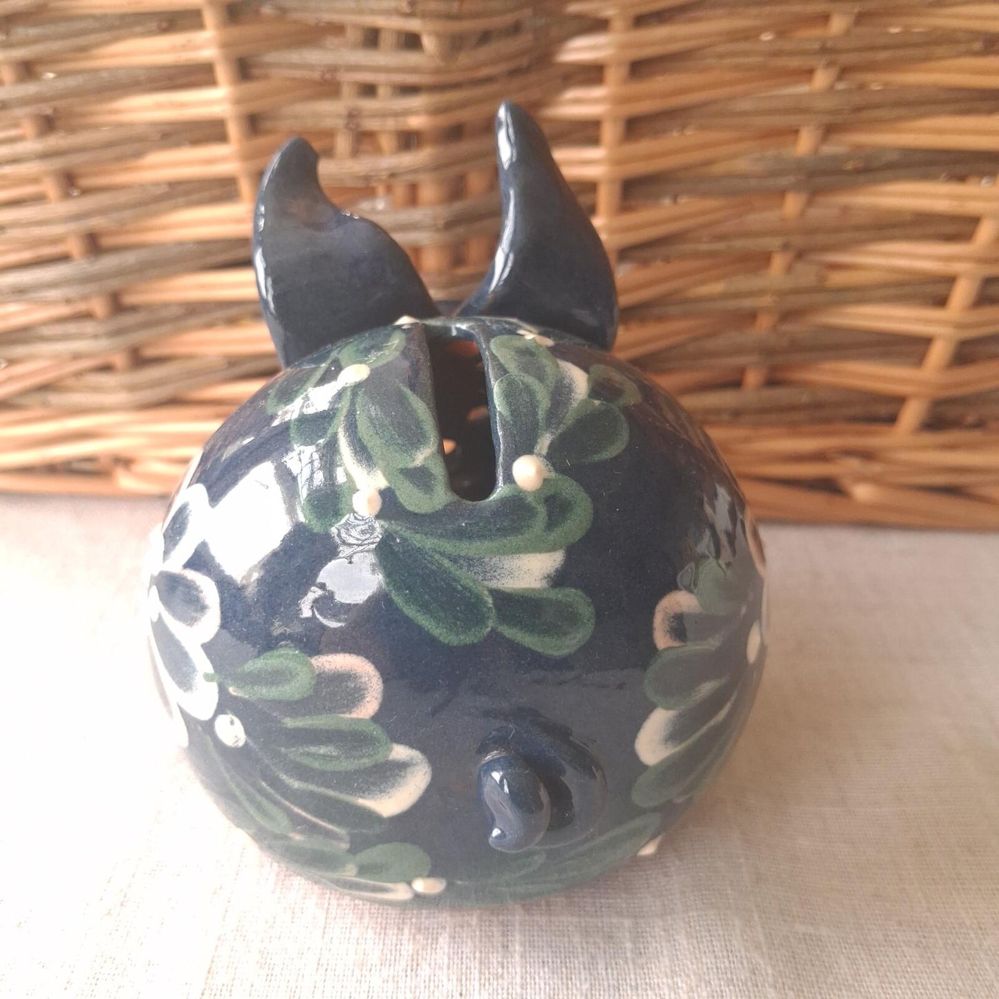 Terracotta glazed piggy bank