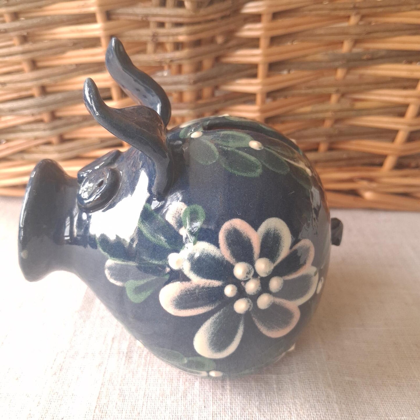 Terracotta glazed piggy bank