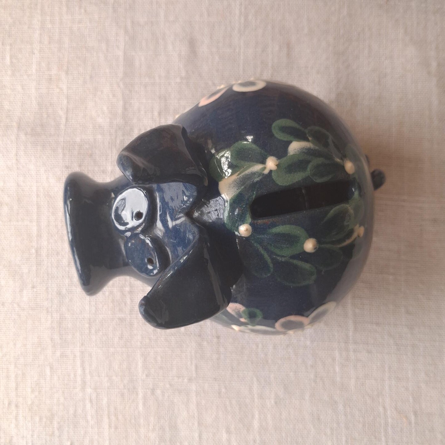 Terracotta glazed piggy bank