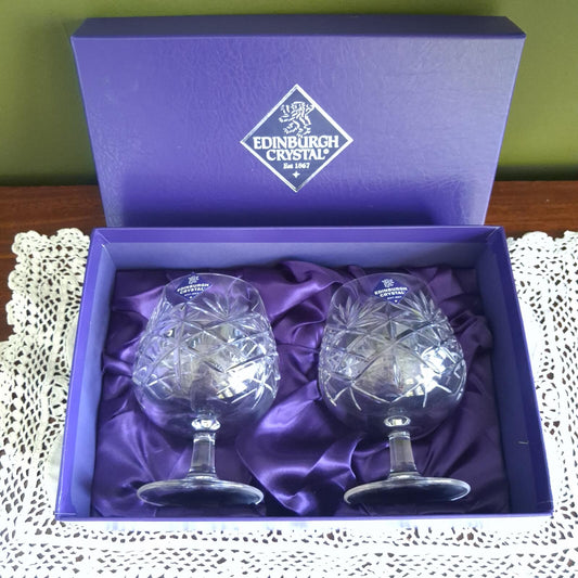 Edinburgh Crystal Berkeley cut brandy glasses