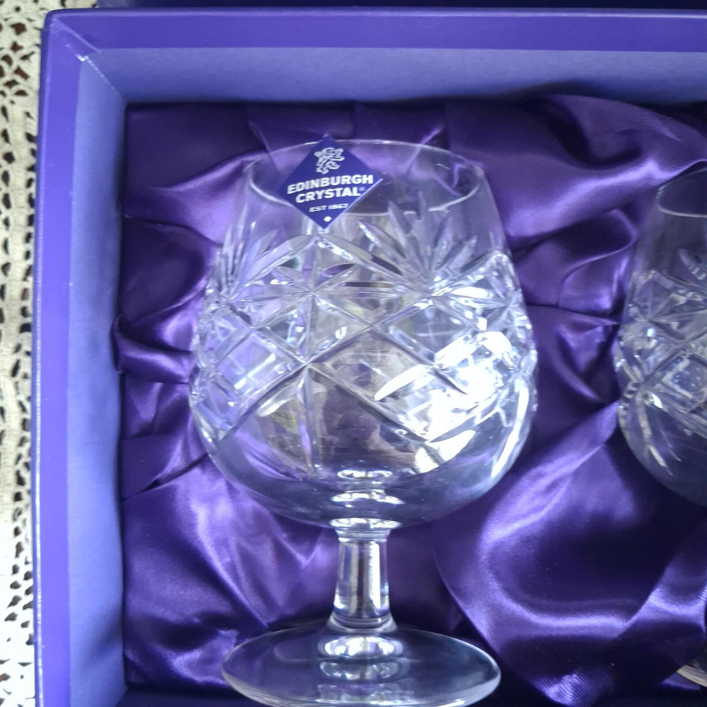Edinburgh Crystal Berkeley cut brandy glasses