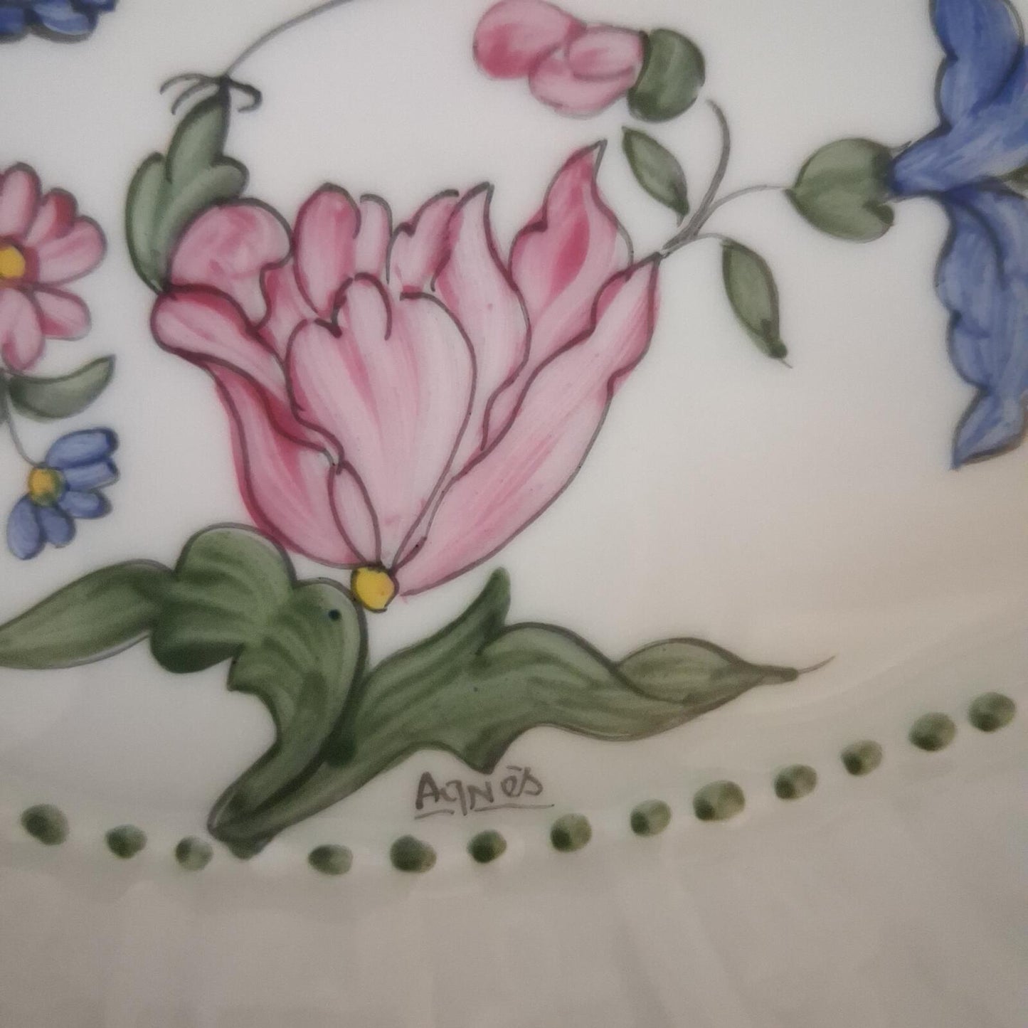 Apilco France "Salins" Hand-Painted Bird Porcelain Compote Dish