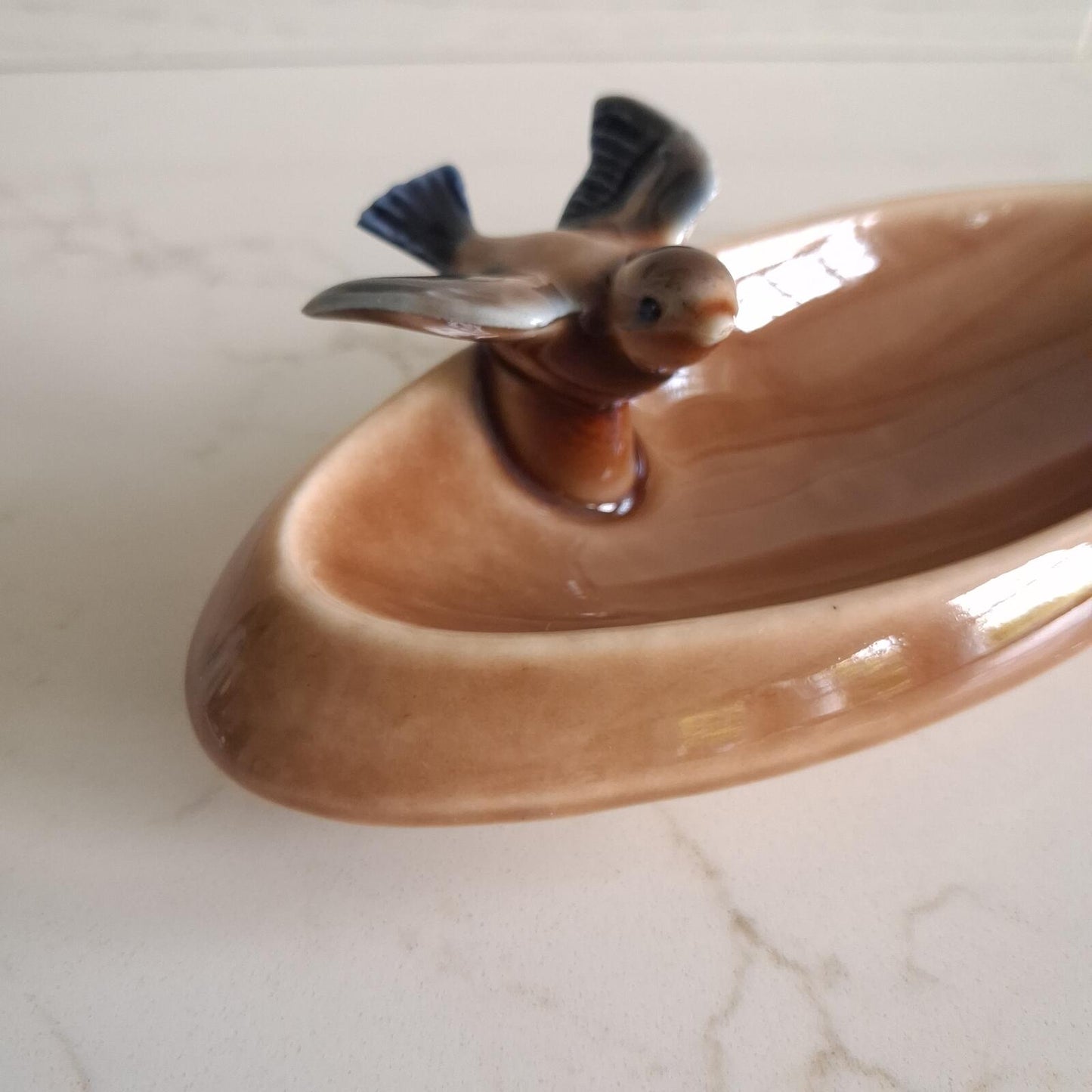 Wade trinket/pink dish with bird