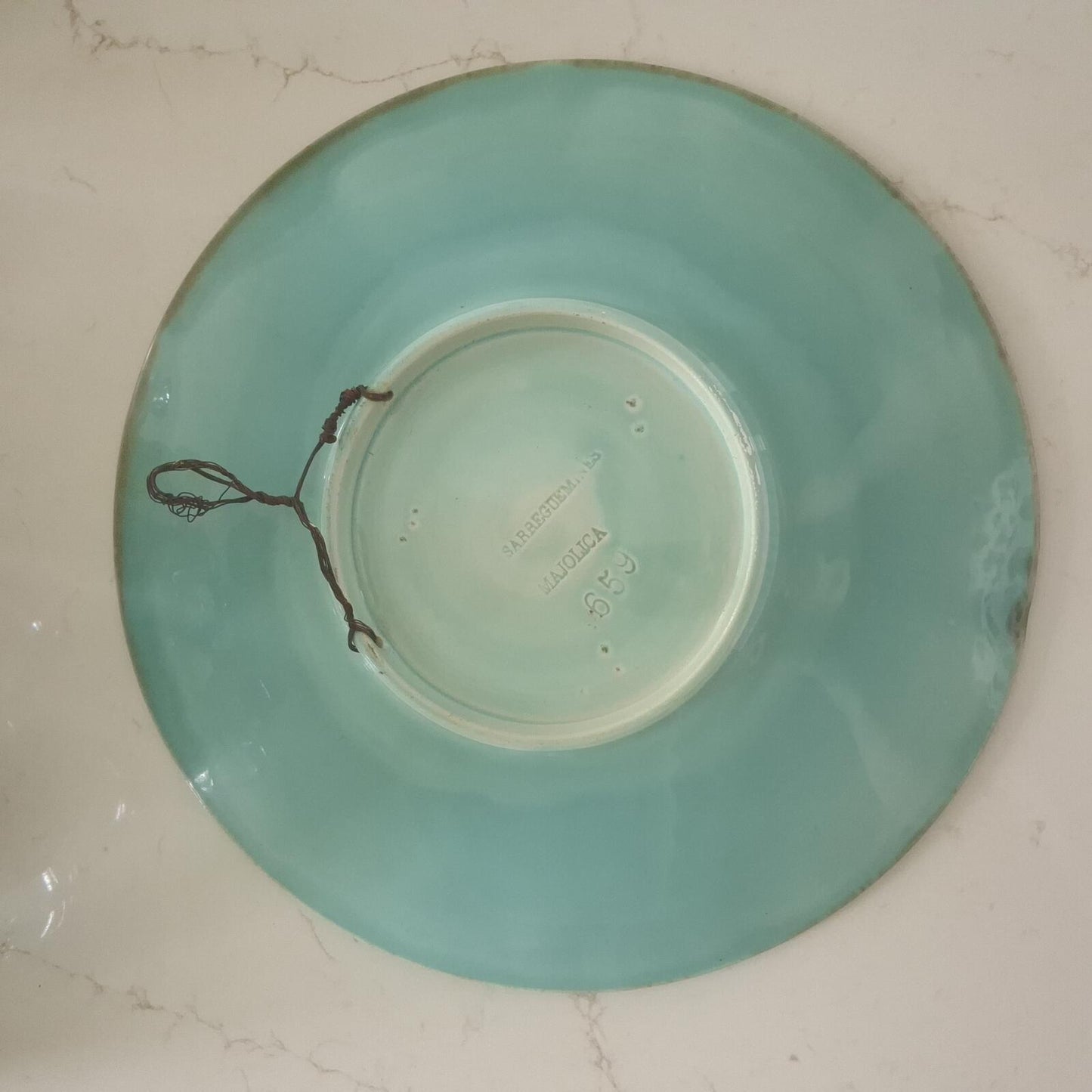 Early 20th century Sarreguemines Majolica 34cm wall plate