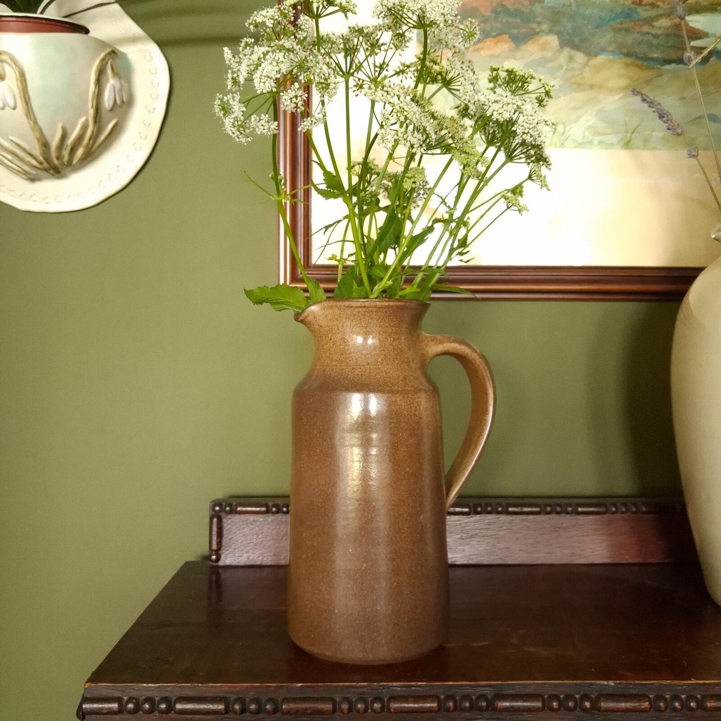 Studio pottery brown glazed jug/pitcher