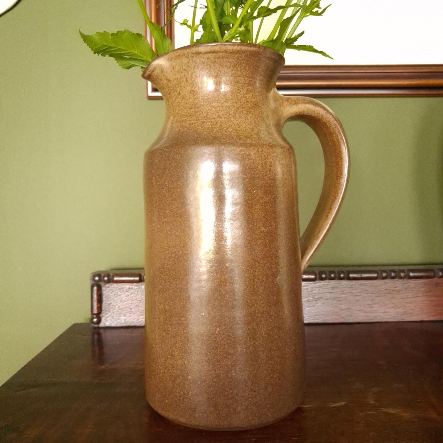 Studio pottery brown glazed jug/pitcher
