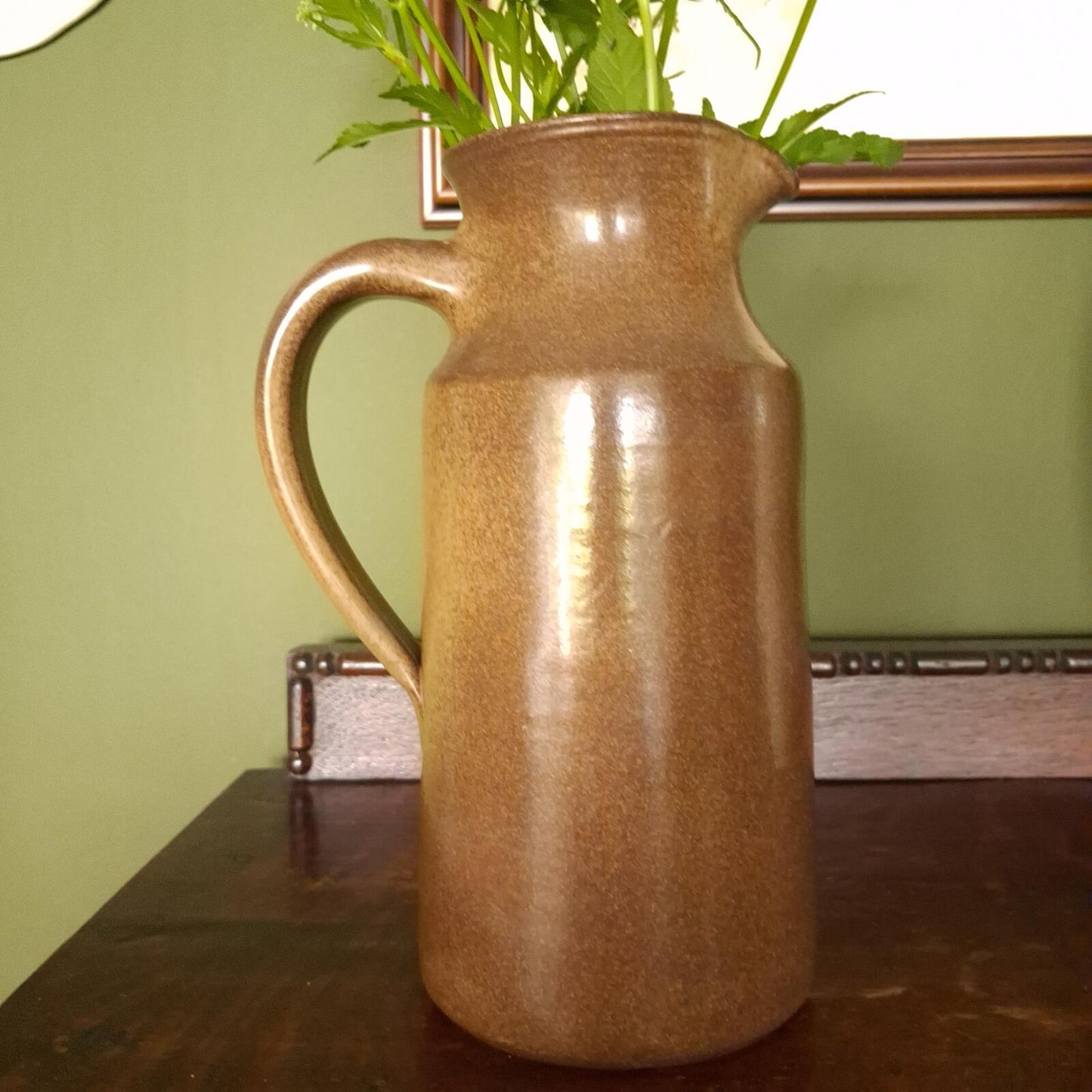 Studio pottery brown glazed jug/pitcher