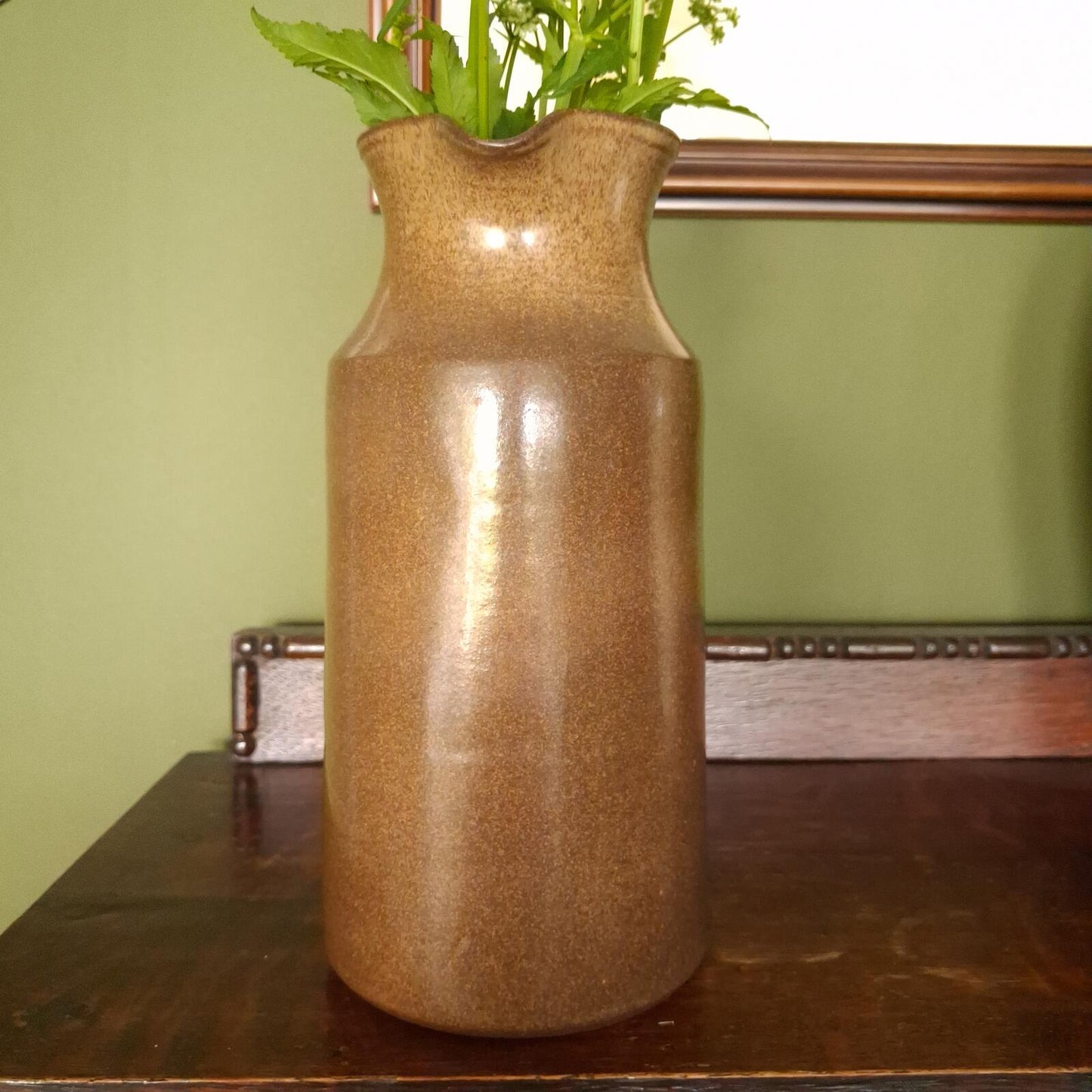 Studio pottery brown glazed jug/pitcher