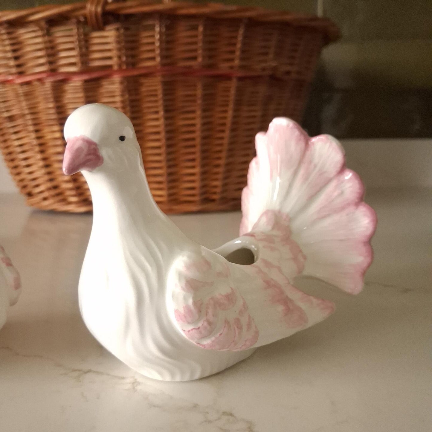 A pair of pink and white Doves