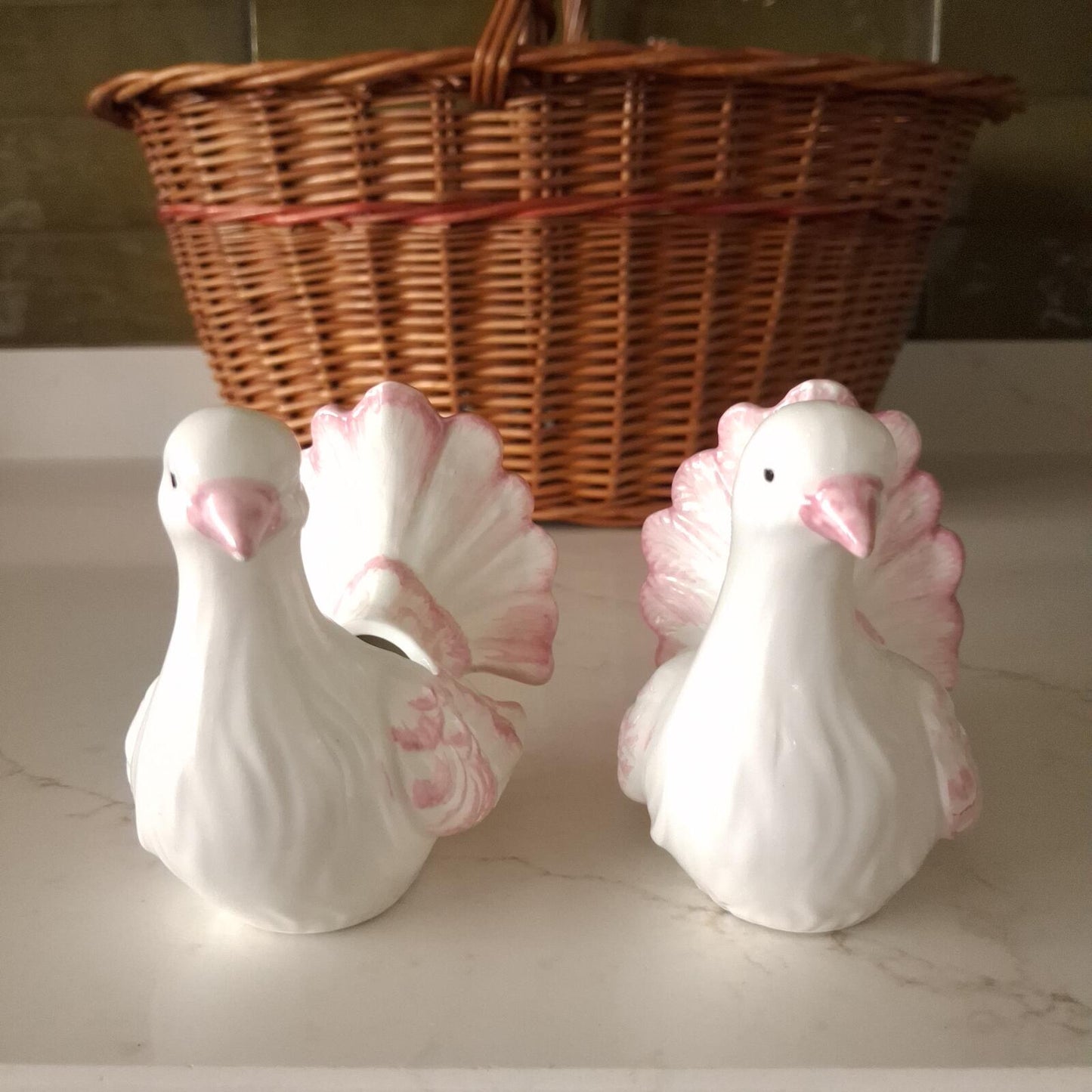 A pair of pink and white Doves