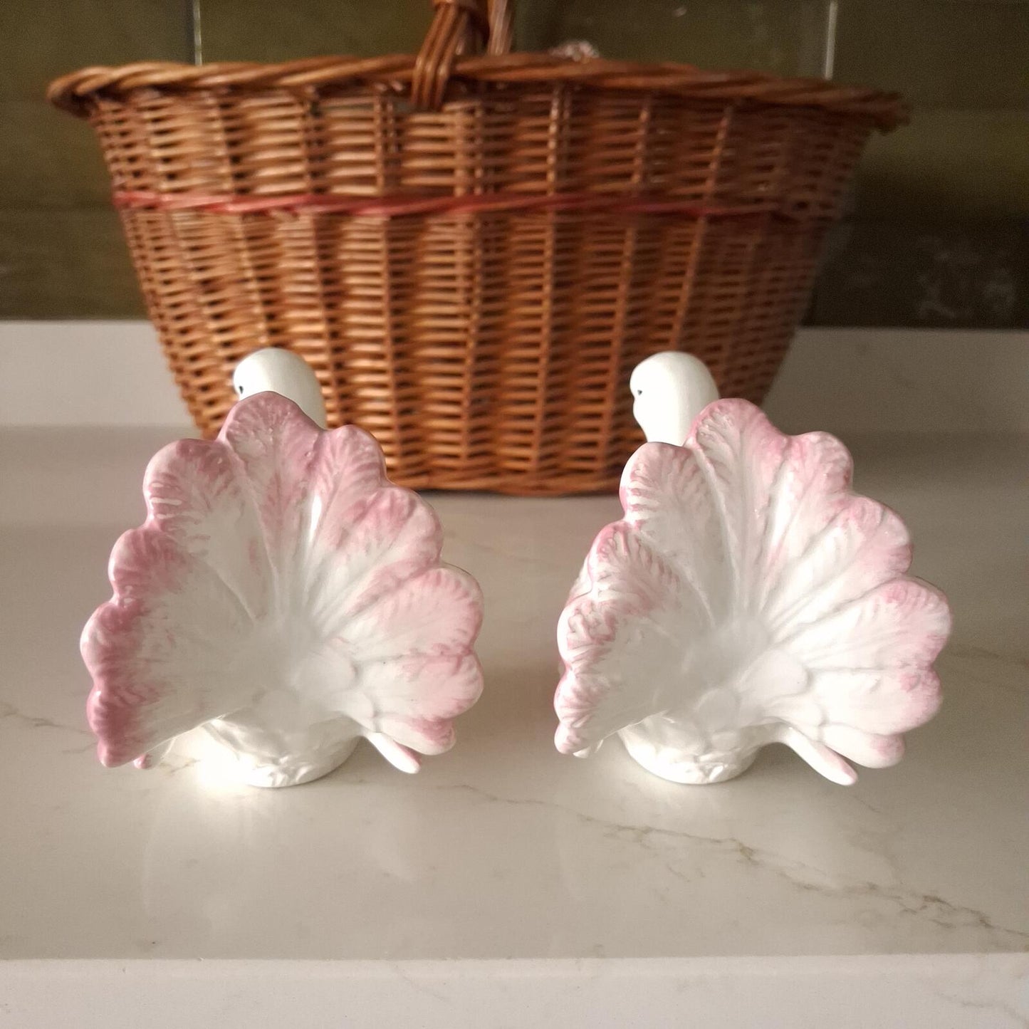 A pair of pink and white Doves