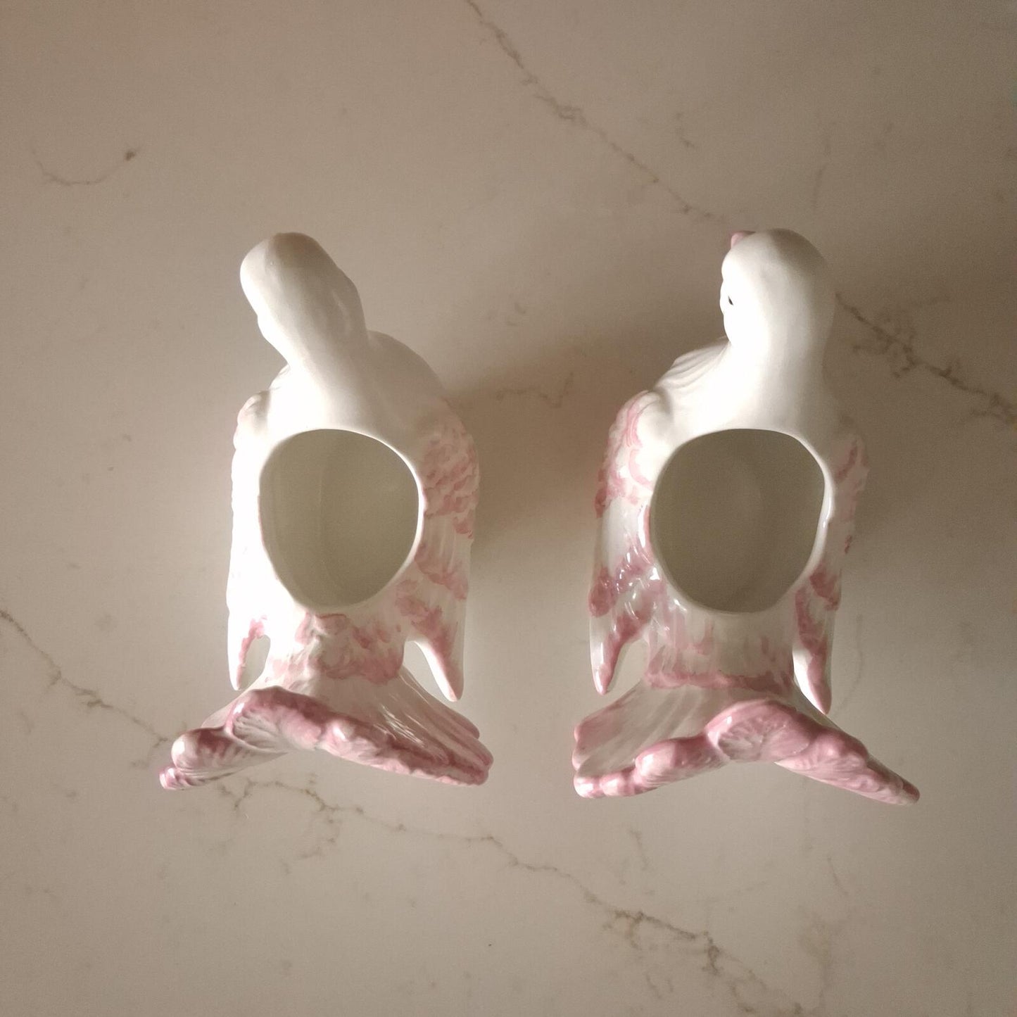 A pair of pink and white Doves