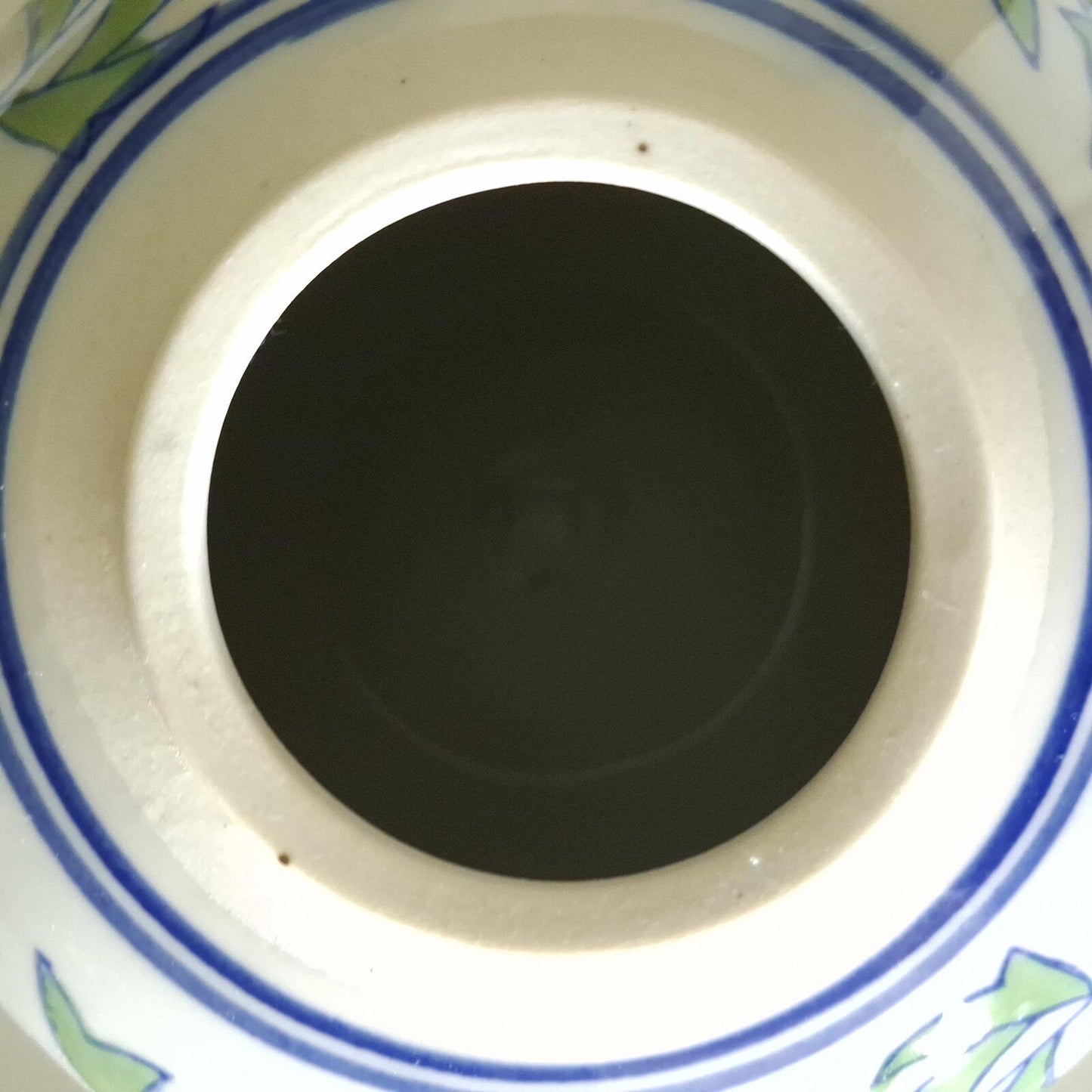 Vintage Fish Motif Porcelain Ginger Jar with Lid Chinoiserie Style