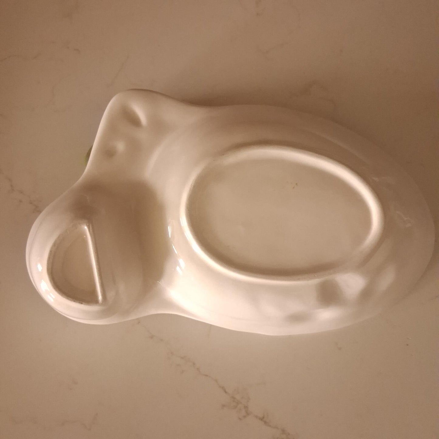 Vintage French Ceramic Olive Serving Dish with Pit Pocket & Toothpick Holder