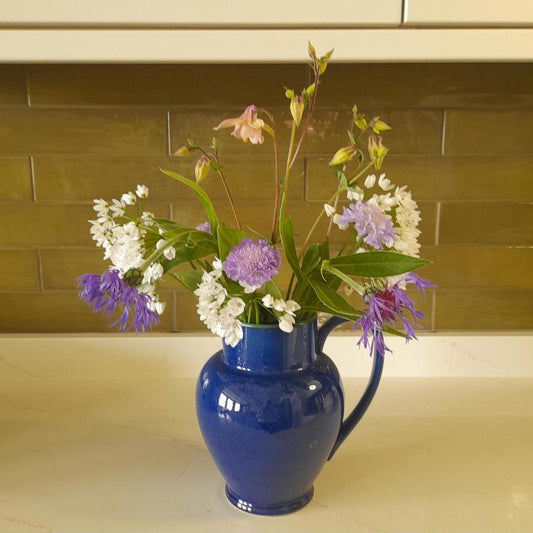 Denby METZ blue and green 8" tall pitcher