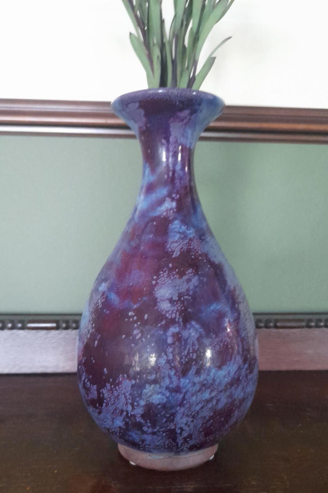 A Chinese vase with marbled glaze effect
