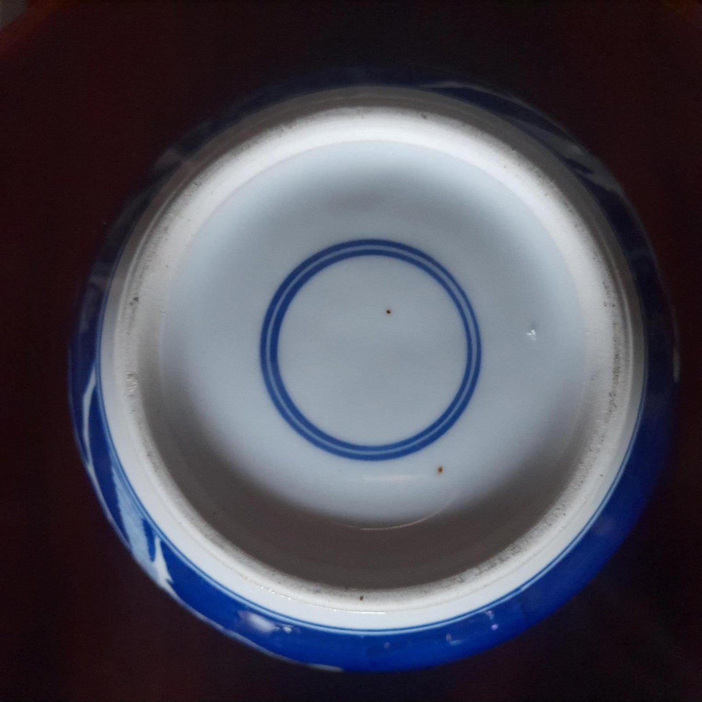 Deep blue Prunus ginger jar vase - no lid
