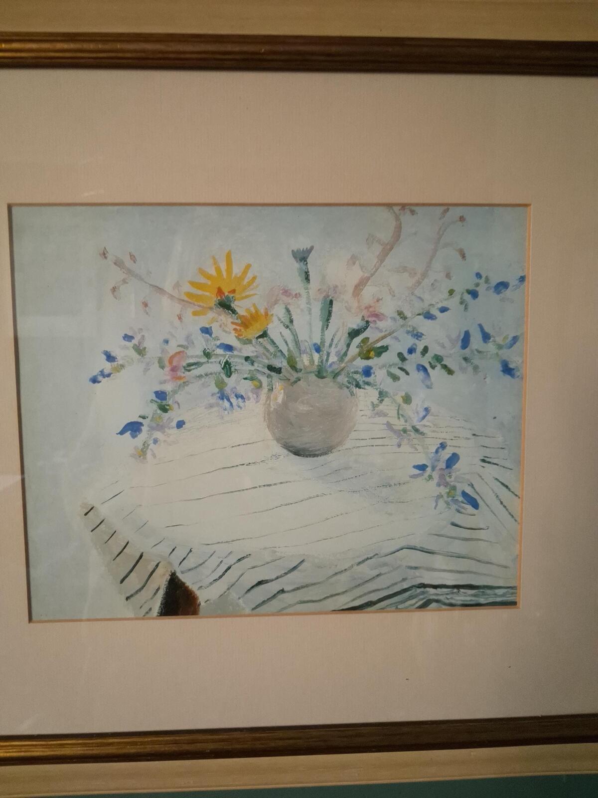Framed copy of Helens bunch in a pot by artist Winifed Nicholson.