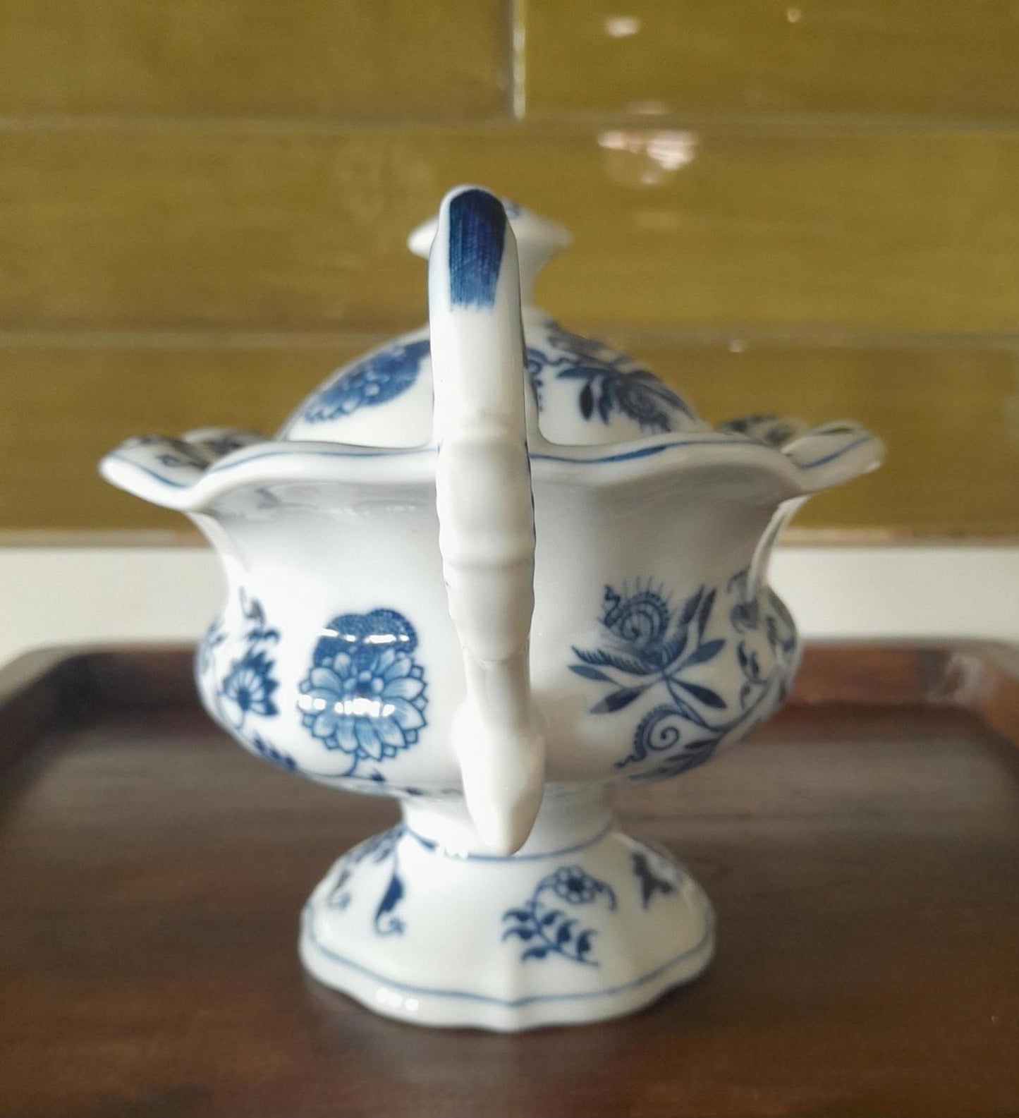 Blue Danube mayonnaise/sugar lidded pedestal