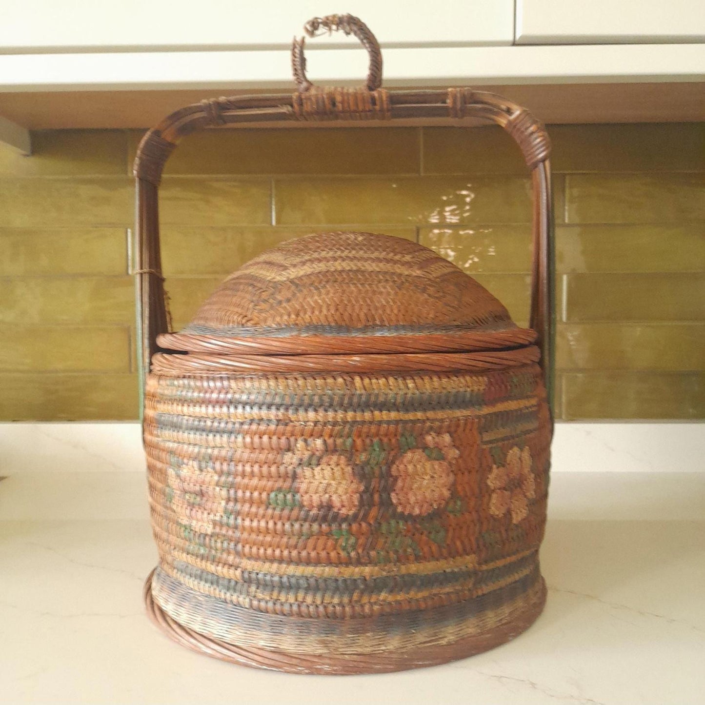 Traditional Cambodian rattan wedding basket