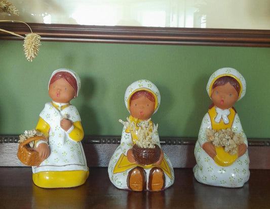 A set of three Jullar Levante Spain girl figurines